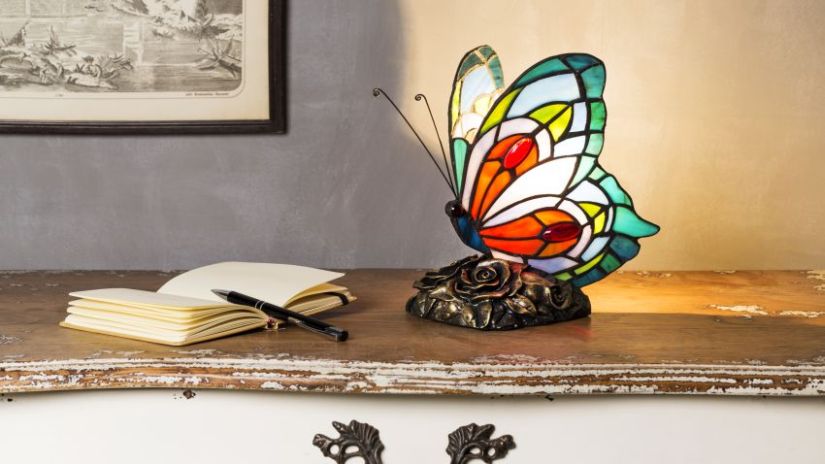 Lampe décorative en verre de couleur