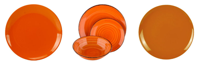 Assiette orange de couleur unie