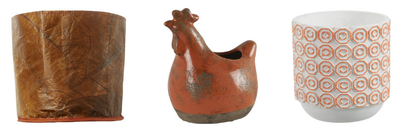 Cache-pot de couleur orange