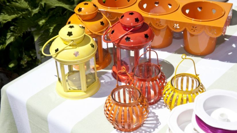Lanterne rouge pour déco estivale