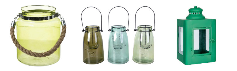 Lanternes vertes pour le jardin