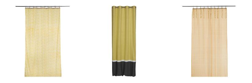 Collection de rideaux de couleur jaune