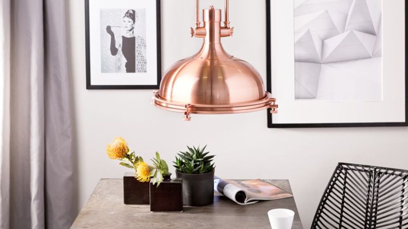 Suspension vintage en cuivre