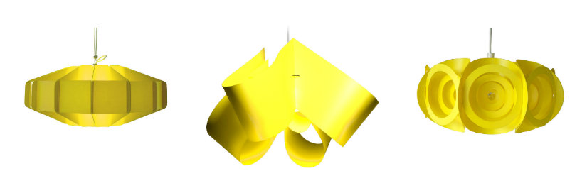Suspension jaune design en plastique