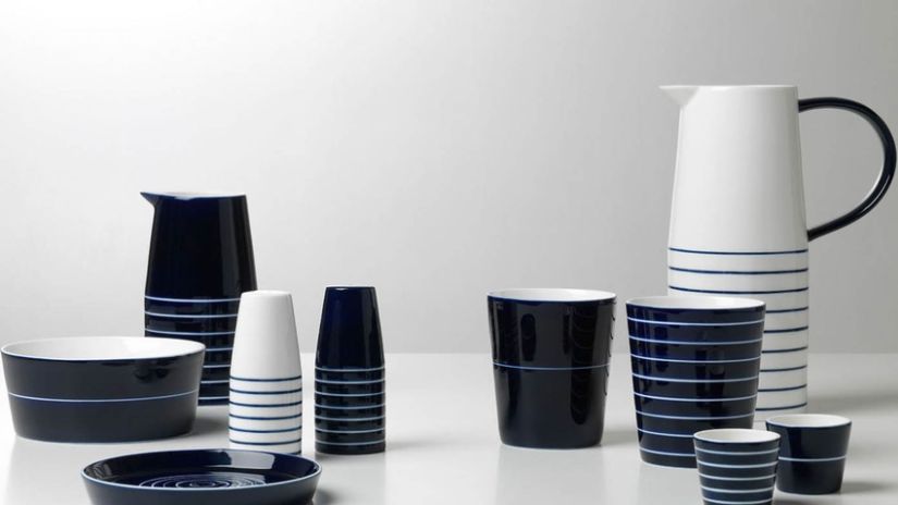 Tasse design à motifs rayés