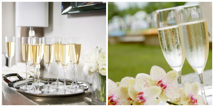 bicchieri da vino calici vassoio fiori