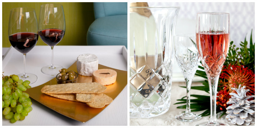 bicchieri da vino snack aperitivo bottiglia