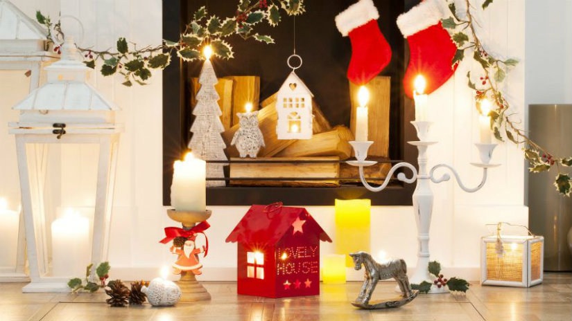 calza della befana camino decorazioni natalizie