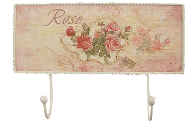 appendiabiti in ferro battuto con rose