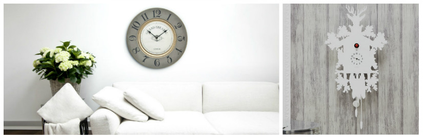 orologi da parete moderni divano bianco vaso