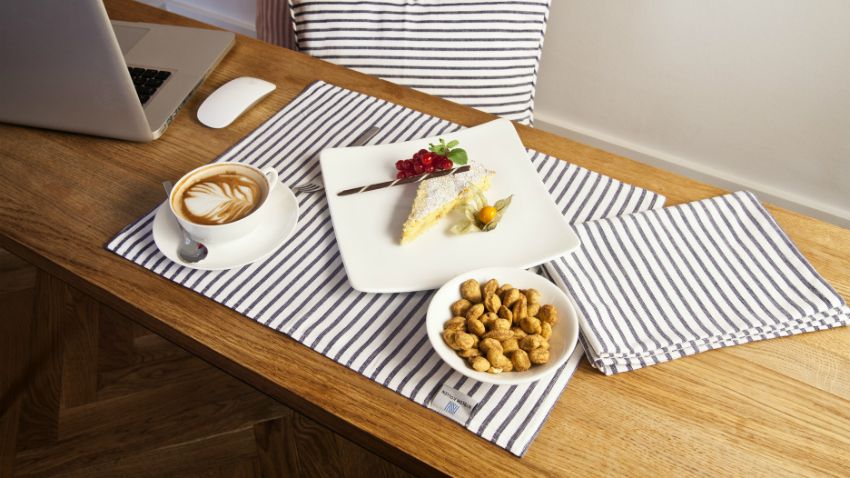 tovagliette americane in stoffa torta piatto righe