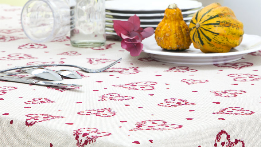 plastic tafelkleed witte borden