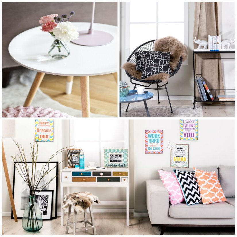 vinyl vloer Scandi stil lichte kleuren hout kussens bank