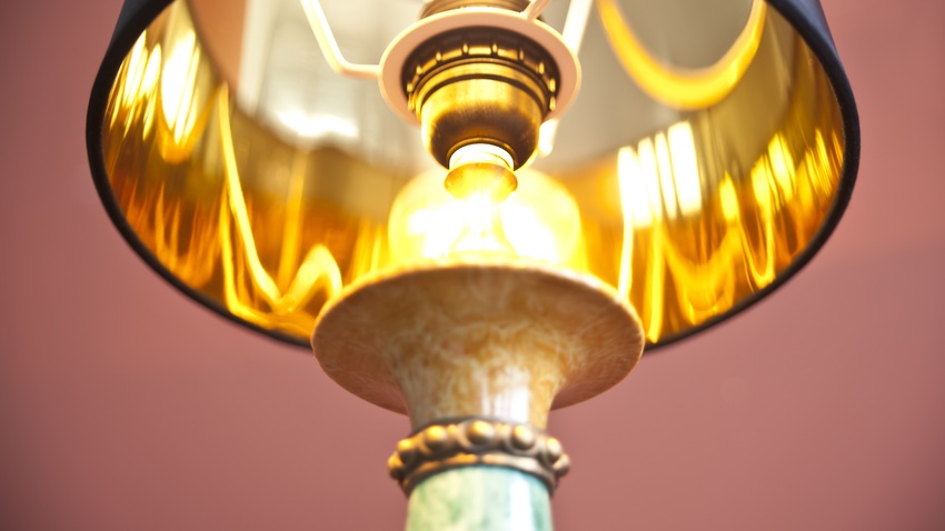 koperen lamp met kap