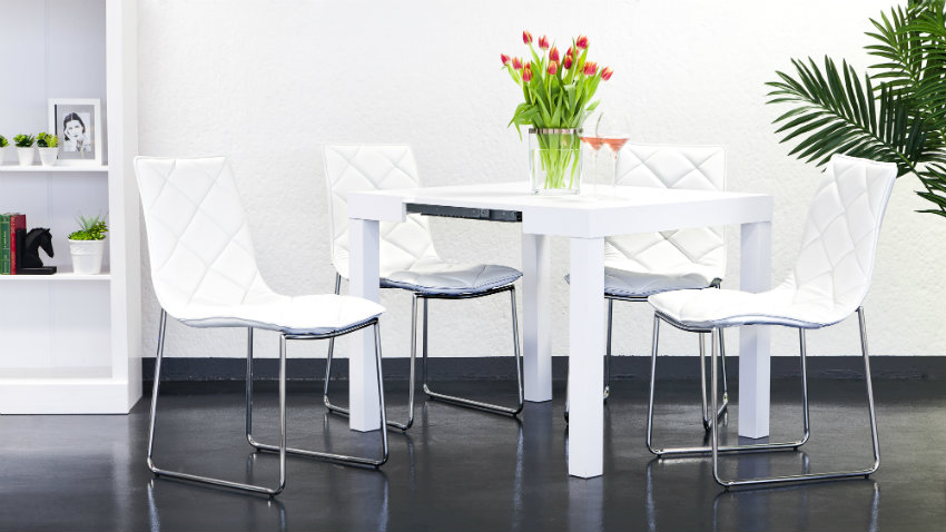 moderne witte uitschuifbare tafel