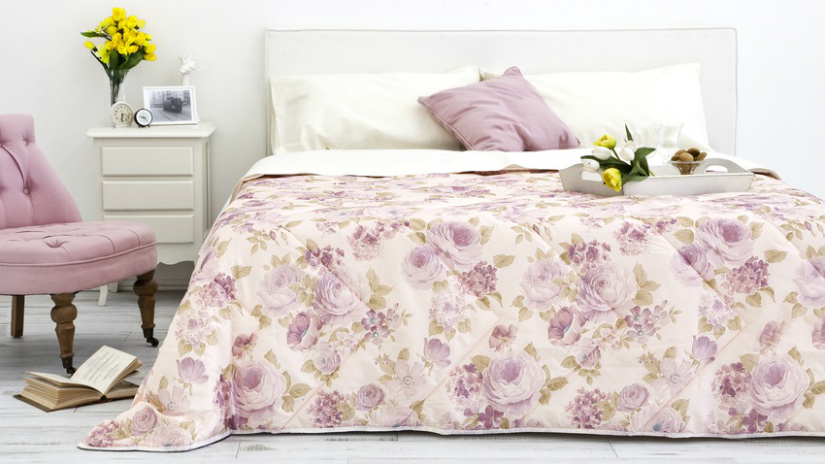 quilt sprei bloemen roze oudroze klassiek romantisch slaapkamer