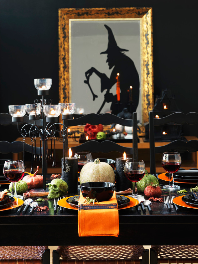 dekoracje na Halloween przerażający stół