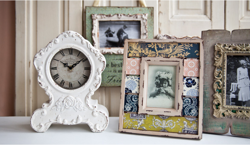 Zegar stołowy w stylu shabby chic