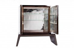 Italian origin art-deco dry bar attributed to Osvaldo Borsani in macassar ebony