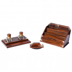 Ebony macassar Art-Deco desk set