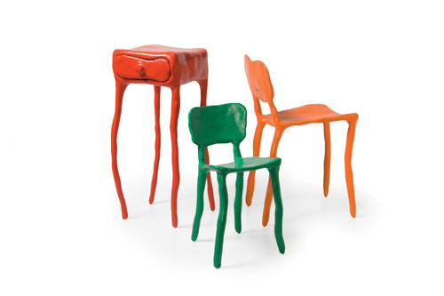 Clay furniture group, designed by Maarten Baas