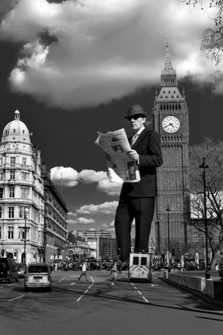 Peter Doherty, joint creative director of International Life magazine, stands tall against Big Ben