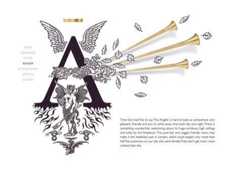 The Angelic website by Biles Inc - shortlisted in the 2010 Design Week Awards Digital design, commercial category