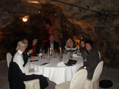 Arjowiggins and press at the Champagne Caves in Chateau Thierry