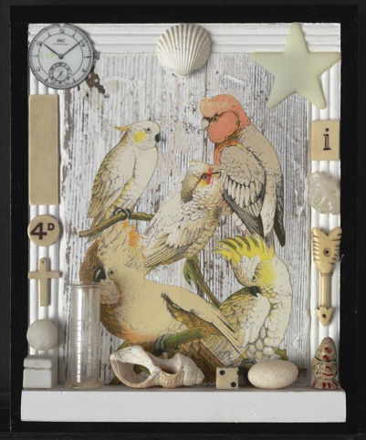 Birds, 2010, collage with found objects (c) Peter Blake