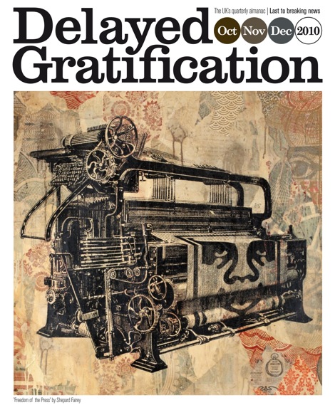 Delayed Gratification cover, with artwork by Shepard Fairey