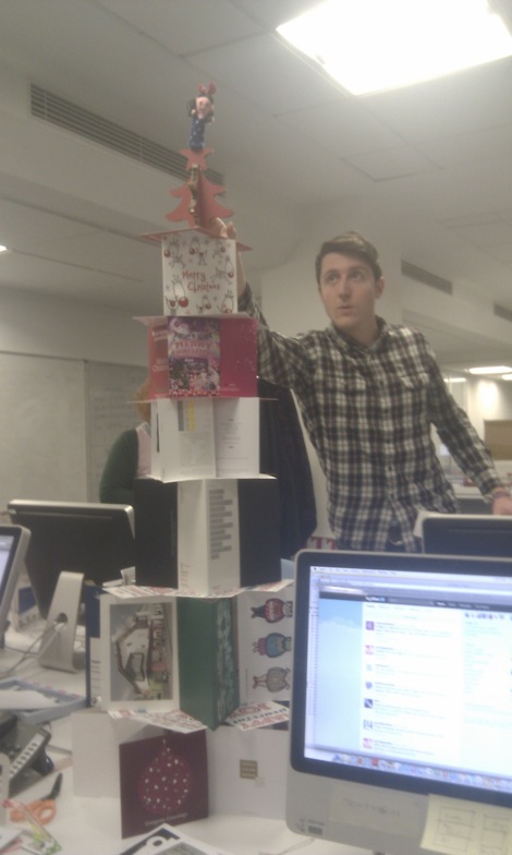 DW's Christmas card tower