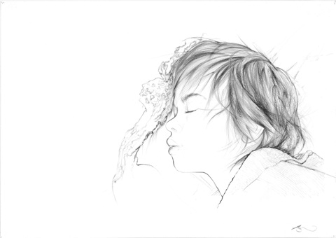 Boy asleep by Jessica Albarn