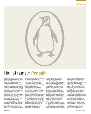 Penguin Books was inducted into the Design Week Hall of Fame at last week's Design Week awards