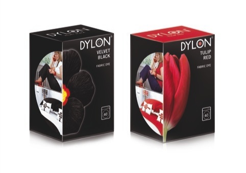 Dylon pack featuring a photoshopped Charlotte, designed by Coley Porter Bell