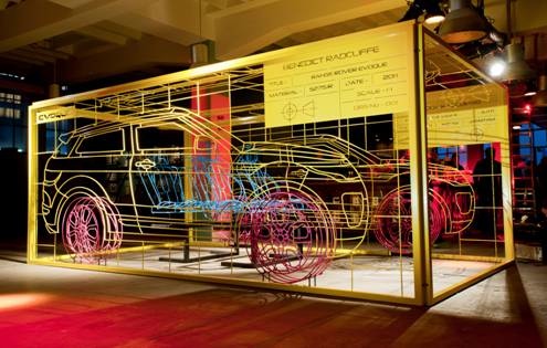 The wire frame Range Rover Evoque by Benedict Radcliffe’s