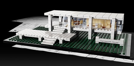 Mies van der Rohe’s Fansworth House in Lego