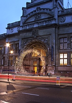 Levete is transforming the entrance of the Victoria and Albert Museum with a 3D lattice work, Spiral (pictured), created in conjunction with the American Hardwood Council.