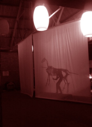 Necks of the woods shadow puppet rehearsals by Panflashtic