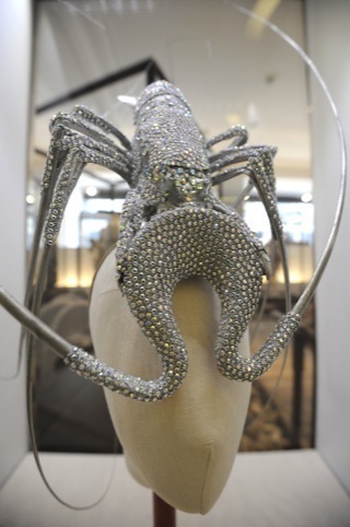 Philip Treacy lobster hat, created for Lady Gaga, as part of designer Judith Clark’s Washed Up exhibition