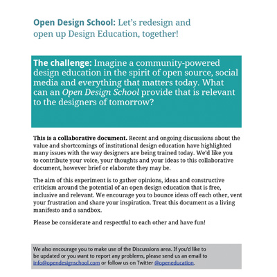 Open design school