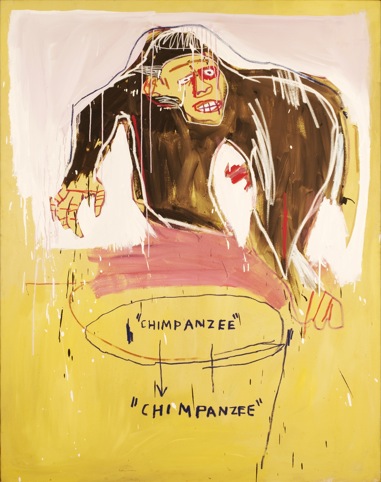 Jean-Michel Basquiat, Chimp, 1983. Acrylic and stick oil on canvas, 182 x 144 cm 