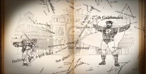 A still from the title sequence featuring character Ray's fictional alter-ego Super Ray