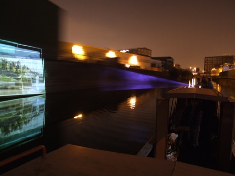 The Floating Cinema in the evening