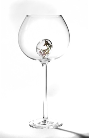 Undergrowth Design Butterflies wine glass 