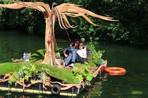 a couple in the floating forest