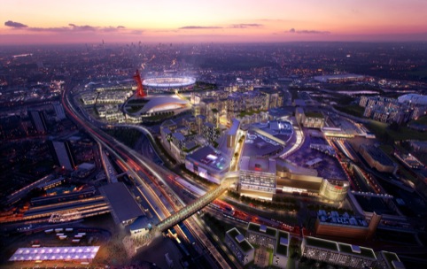 aerial view of Westfield Stratford