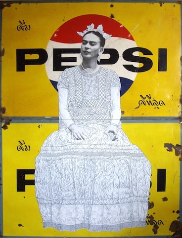 Frida on Yellow Pepsi