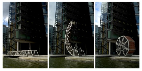 Rolling Bridge, Paddington Basin, London