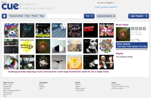 Cue Songs beta site