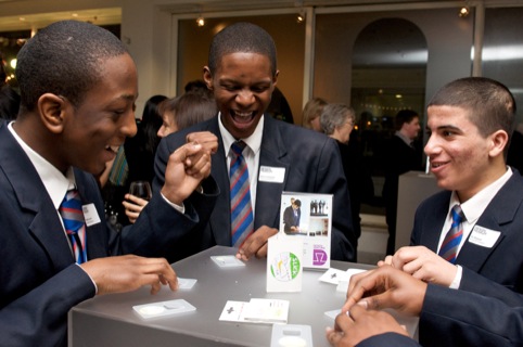 Lawal, Campbell and Esayed enjoying the game